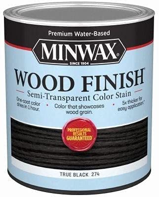 Minwax® Wood Finish® Water-Based Semi-Transparent Color Stain, True Black, 1 Quart