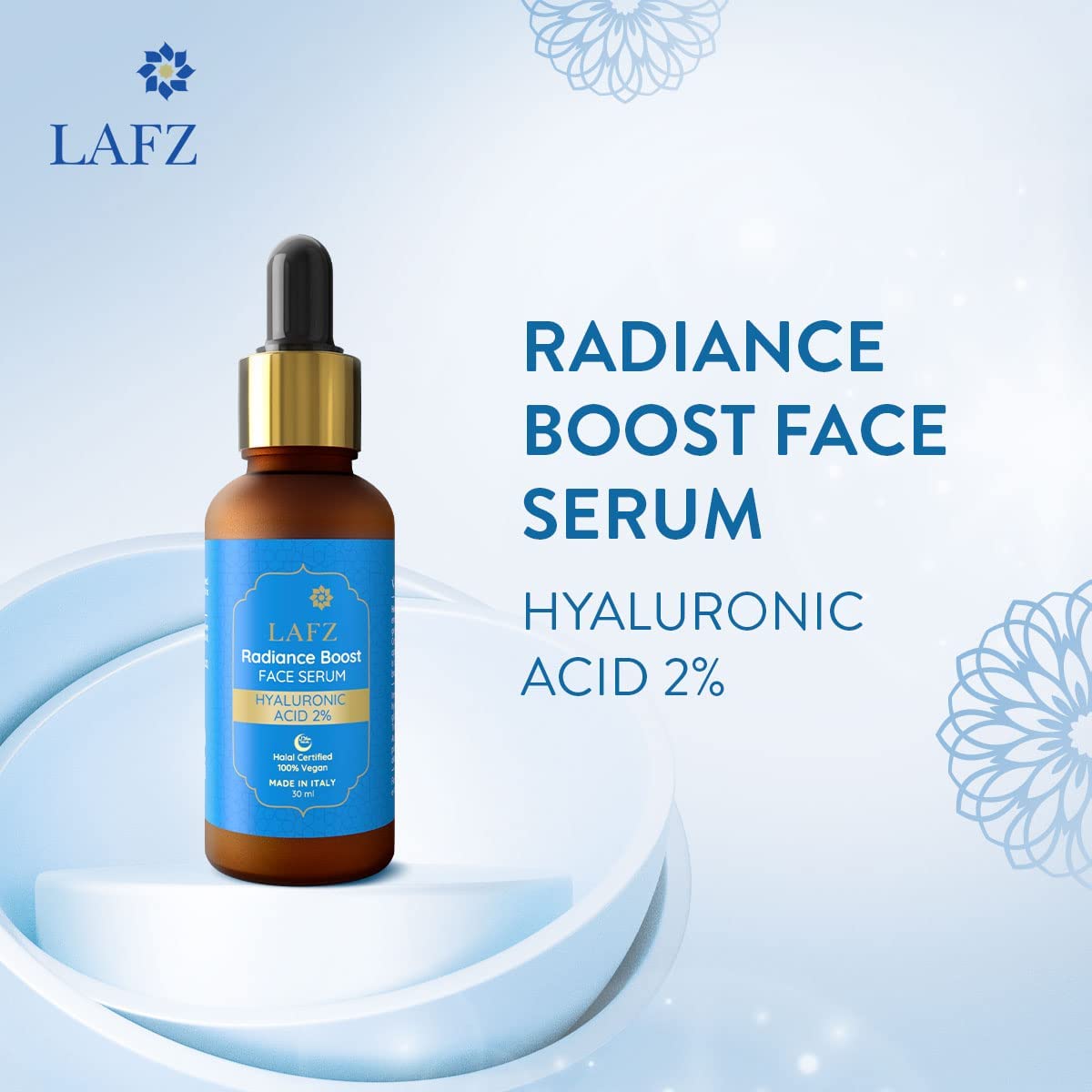 LAFZ Radiance Boost Face Serum – Hyaluronic Acid 2%. Boosts Skin Hydration and Gives a Radiant Look. Deep-Acting Formula That Smoothens Fine Lines and Wrinkles. Lightweight Non-Sticky – 30ml