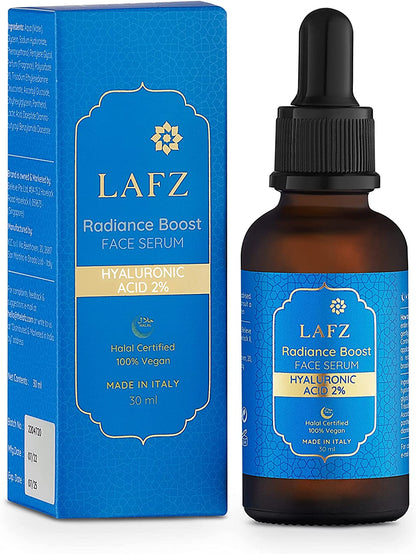 LAFZ Radiance Boost Face Serum – Hyaluronic Acid 2%. Boosts Skin Hydration and Gives a Radiant Look. Deep-Acting Formula That Smoothens Fine Lines and Wrinkles. Lightweight Non-Sticky – 30ml